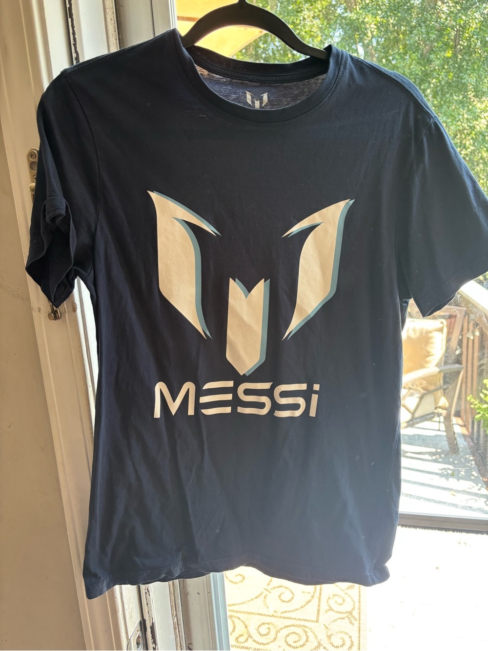 Messi Men's Navy Short Sleeve Graphic Logo Tee